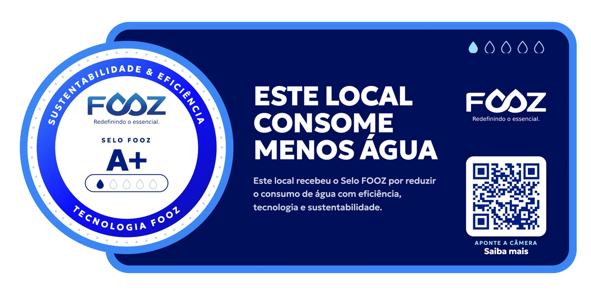 Selo FOOZ · este resort consome menos água